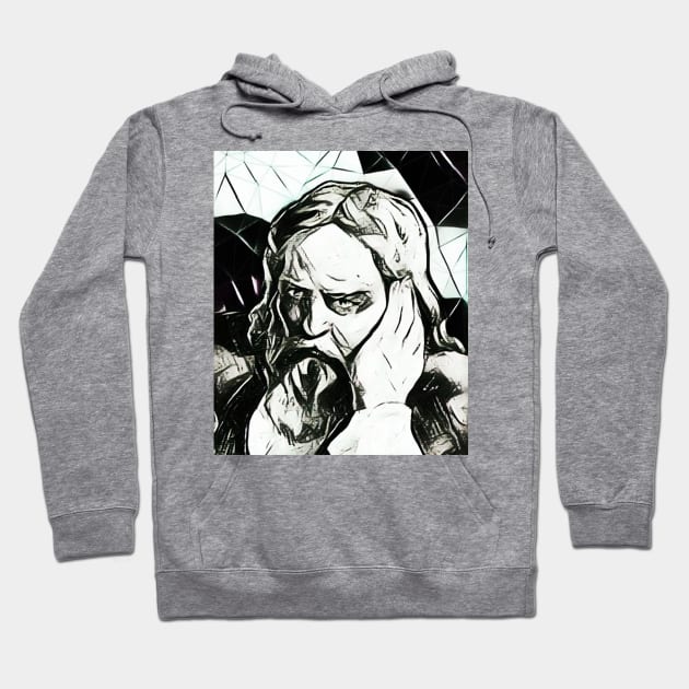 Snorri Sturluson Black and White Portrait | Snorri Sturluson Artwork 3 Hoodie by JustLit